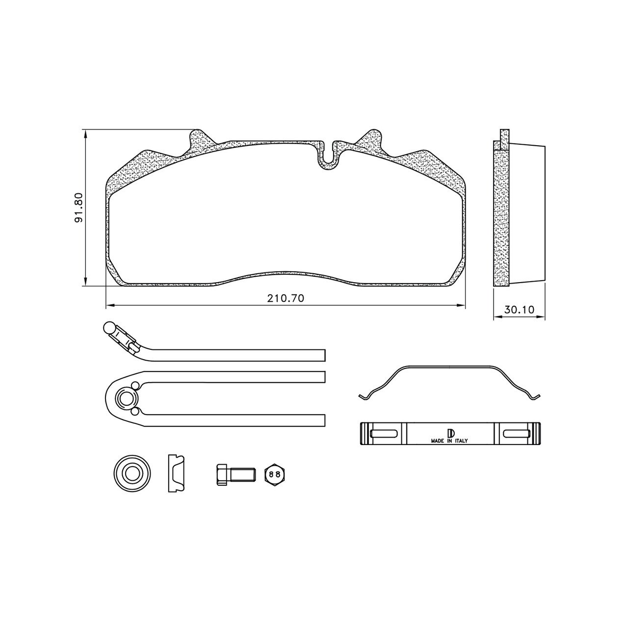 CV Brake Pads (Pastillas De Freno) D1438/wva 29126 with Accessory Heavy Truck Brake Pads OEM Disc Wva 29126/29159/D1438 for DAF